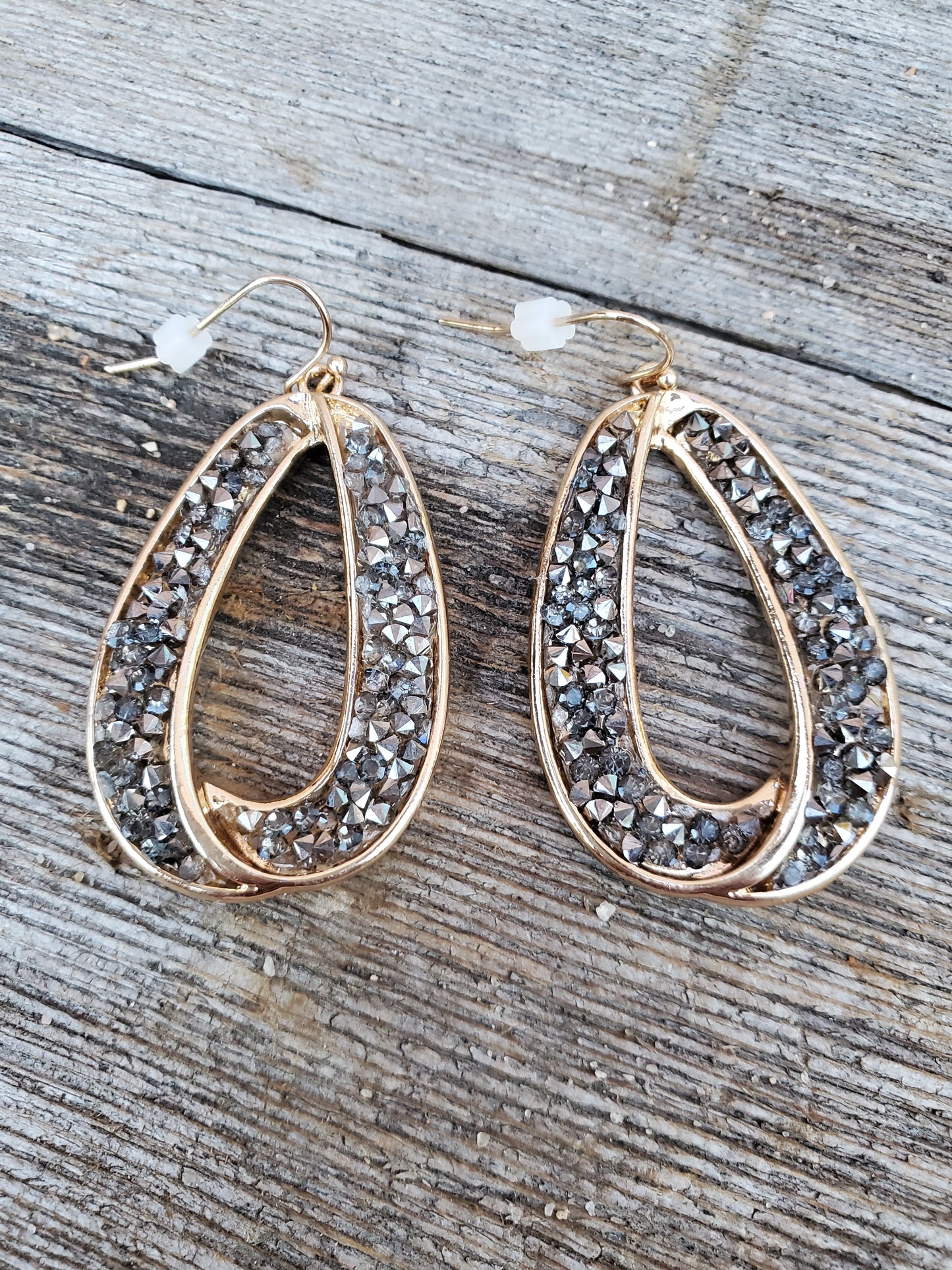 Open Frame Druzy Drop Earrings