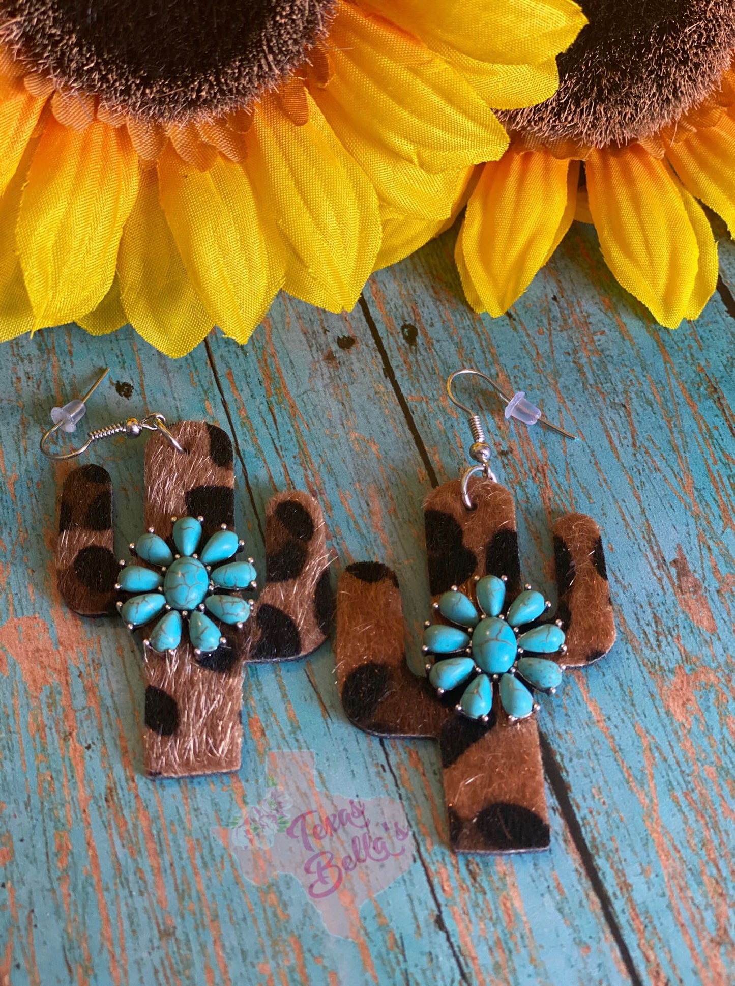 Leopard Cactus Earrings