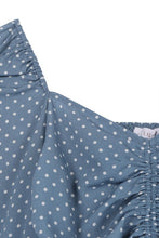 Load image into Gallery viewer, Ruched polka dot crop top with puff sleeves
