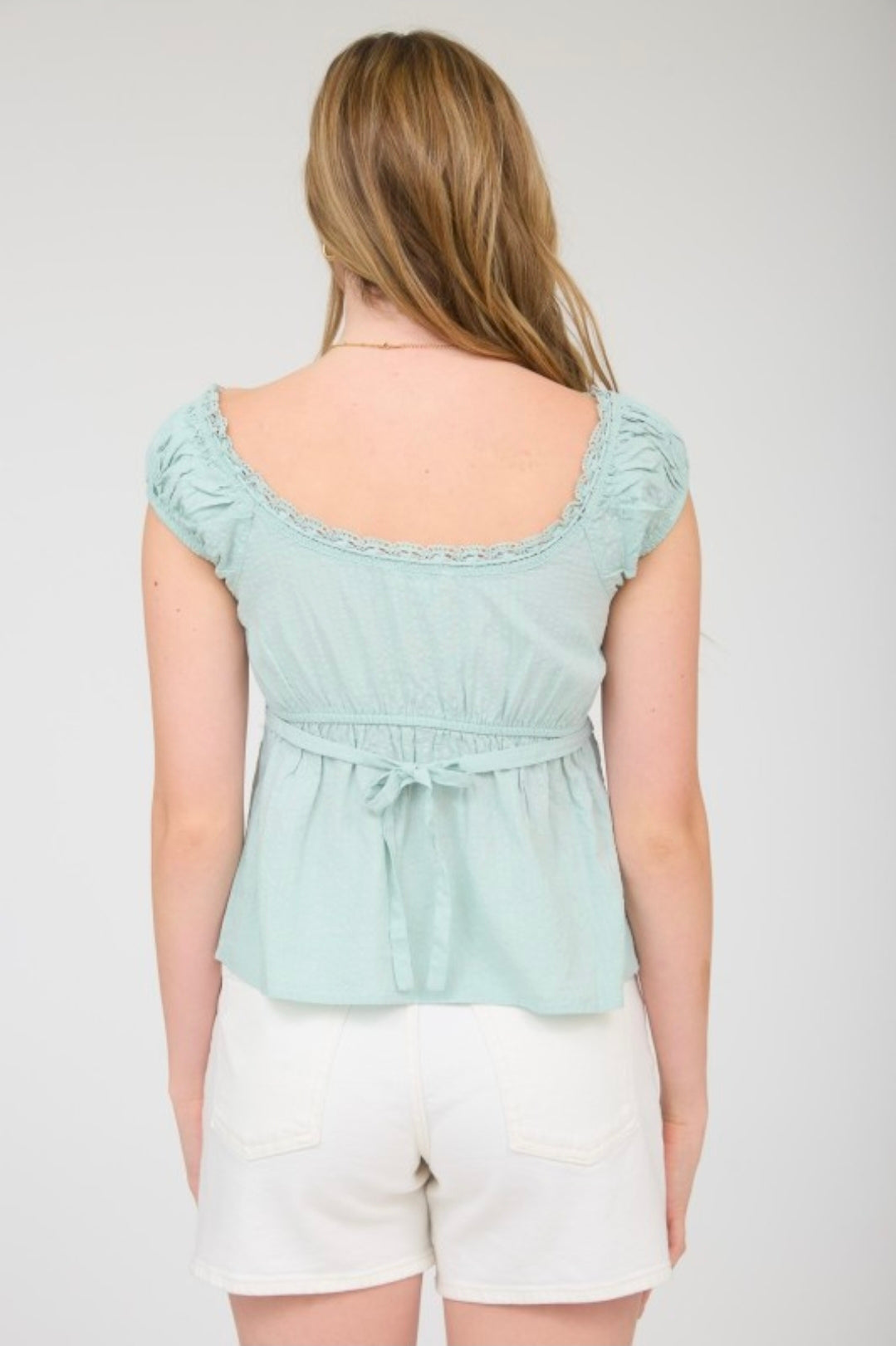 Mint Meadow Lace Top