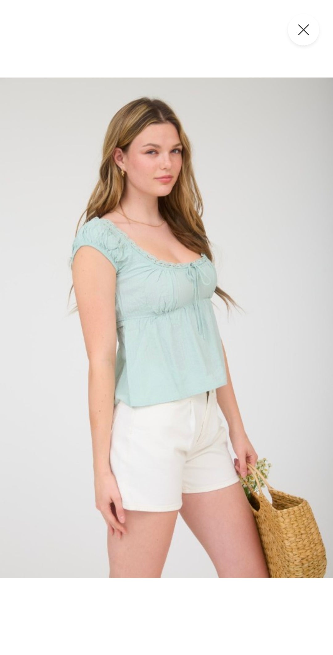 Mint Meadow Lace Top