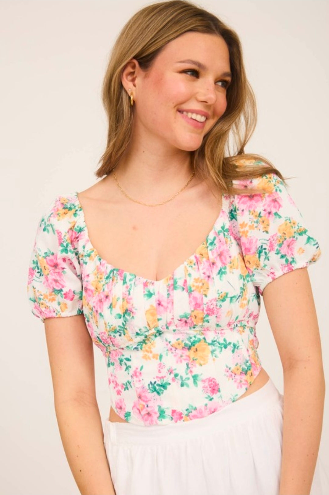 Blushing Bloom Corset Top