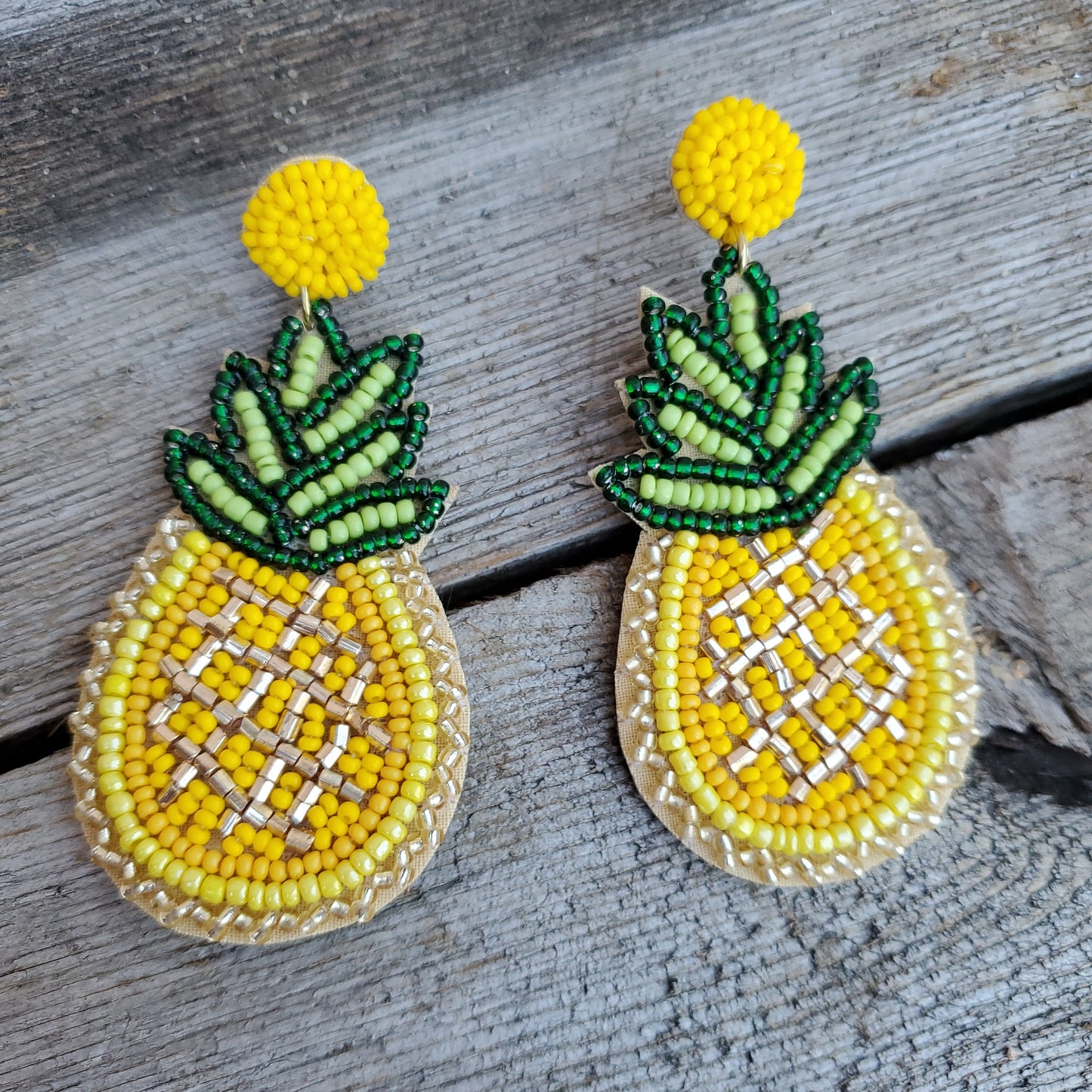 Beaded Pineapple Express Earrings