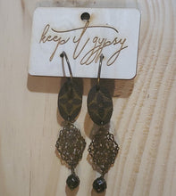 Load image into Gallery viewer, Revamped Designer Vintage Black Drop Earrings
