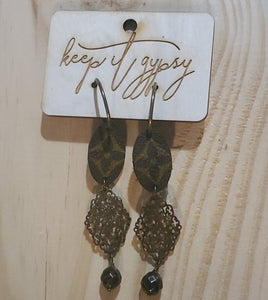 Revamped Designer Vintage Black Drop Earrings