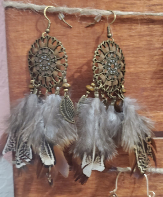 Bronze Dream Catcher Earrings