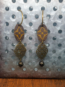 Revamped Designer Vintage Black Drop Earrings