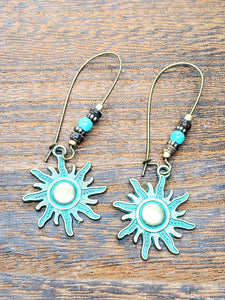 Sun Teal Earrings