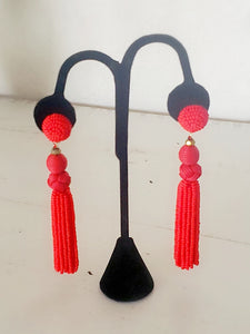 Beaded Tassel Earrings