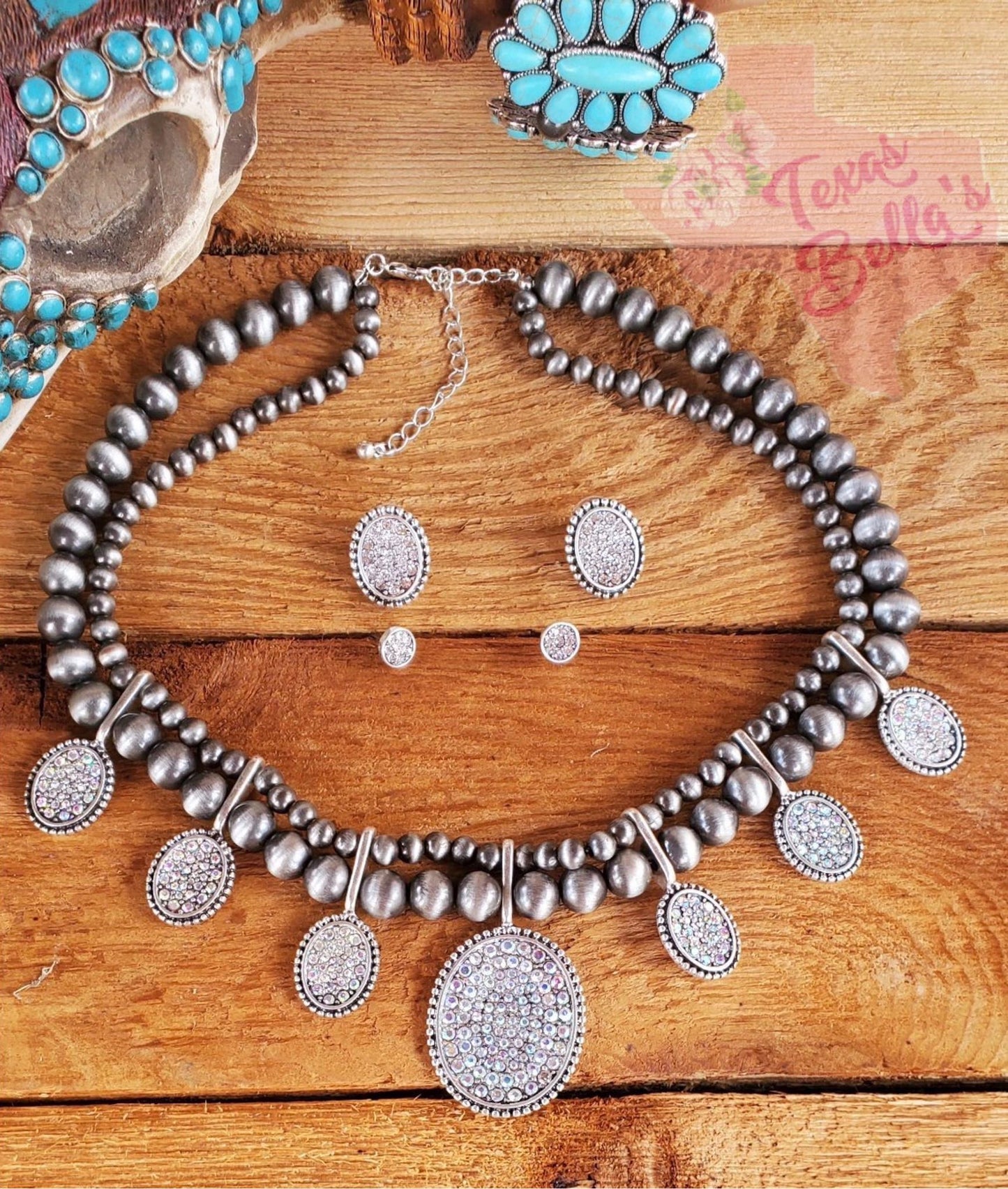 Dazzle Oval Necklace Set