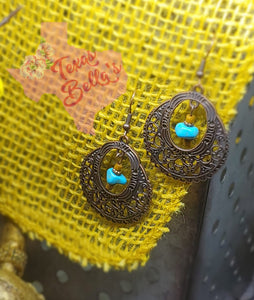 Teal Rock Earrings