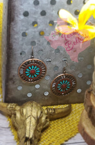 Bronze Wheel Earrings