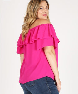 Pink Off The Shoulder Plus