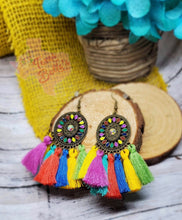 Load image into Gallery viewer, Rainbow Tassel Earrings &amp; Necklace
