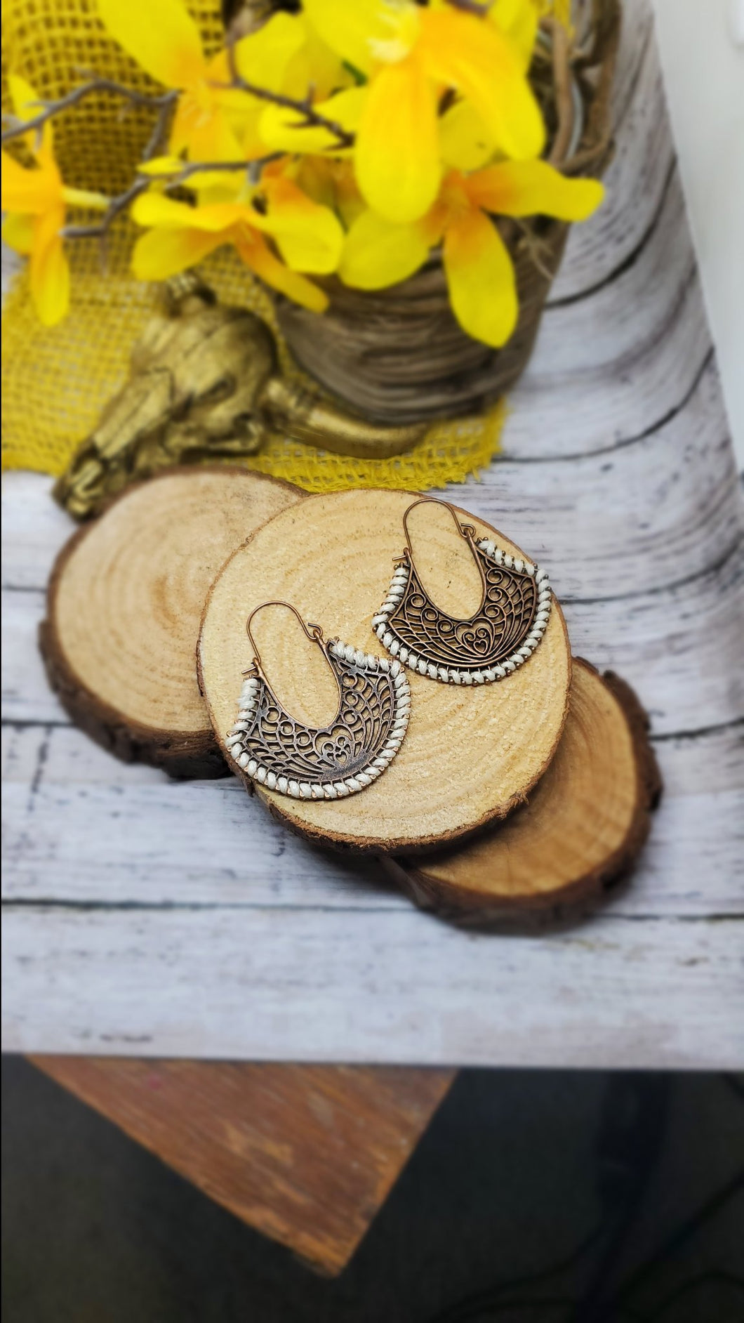 Ivory Brass Earrings